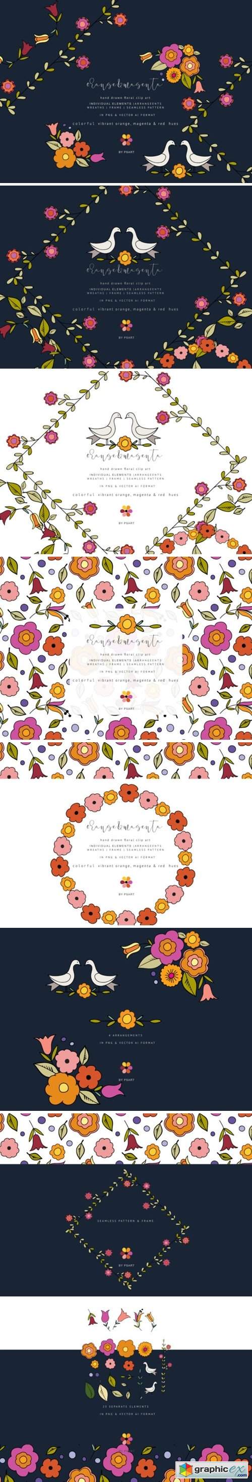 Hand-Draw Flowers Clipart