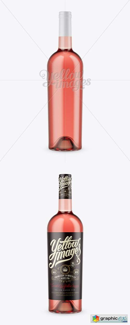 Pink Bottle For Wine Mockup