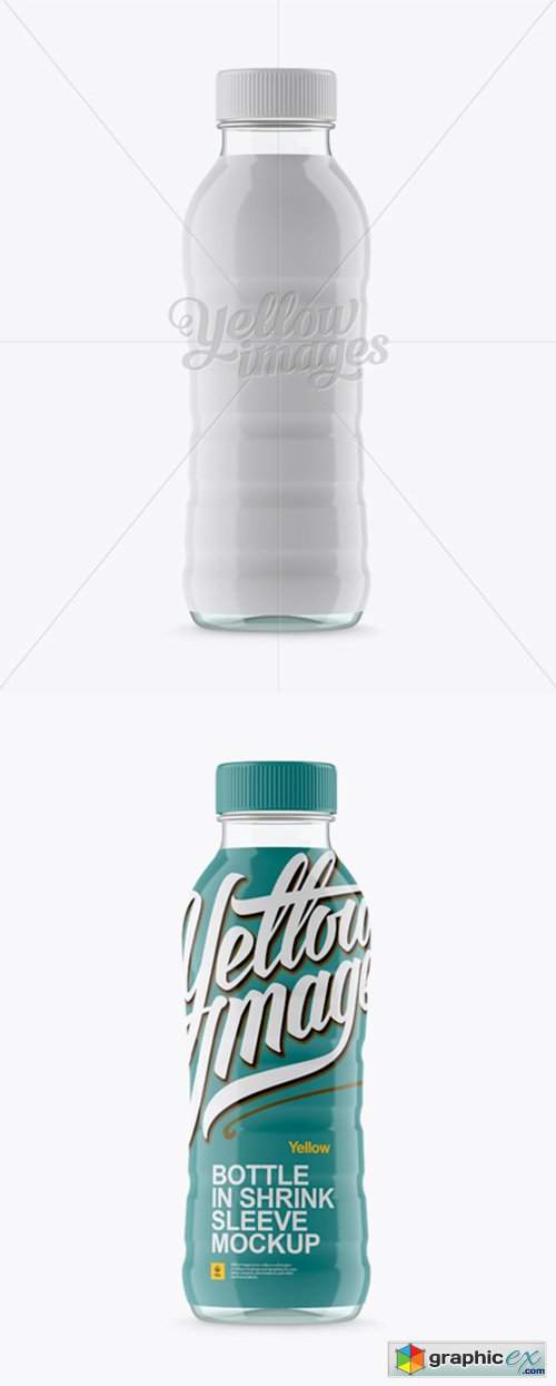 Download Clear Pet Bottle In Shrink Sleeve Mockup Front View Free Download Vector Stock Image Photoshop Icon PSD Mockup Templates