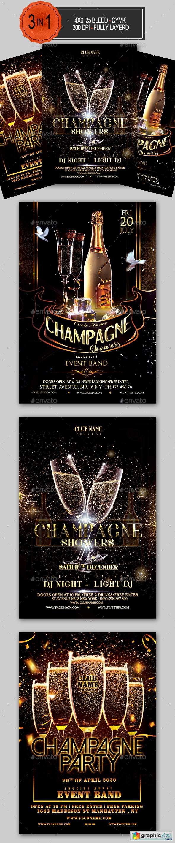 Champagne Party Flyer Bundle