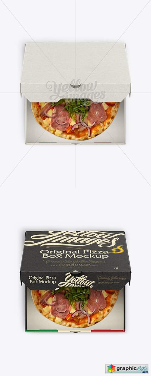 Download Pizza In Half Open Cardboard Box Mockup High Angle Shot Free Download Vector Stock Image Photoshop Icon PSD Mockup Templates