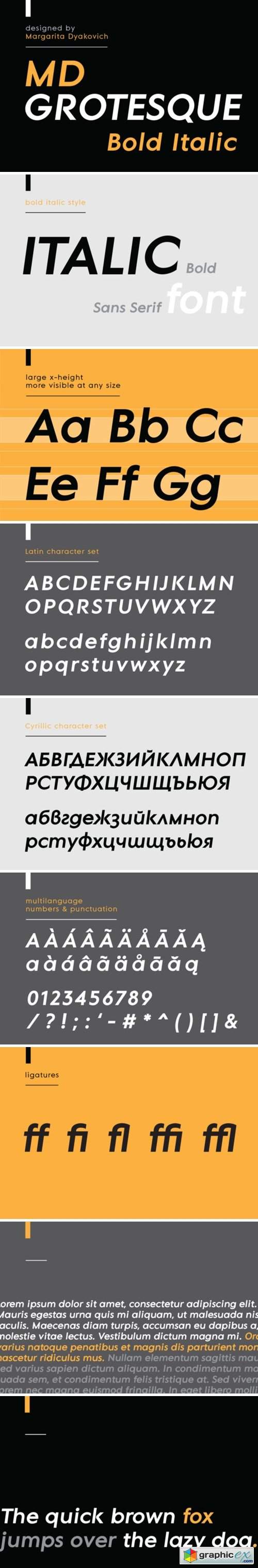 MD Grotesque Bold Italic Font
