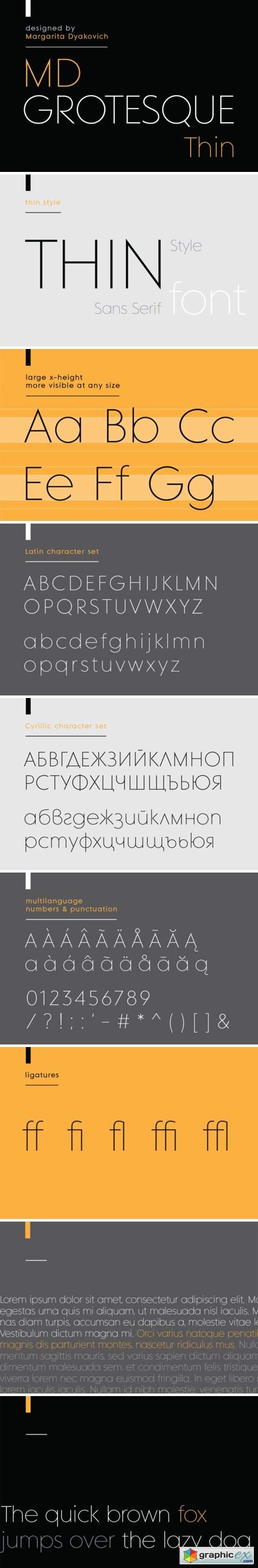 MD Grotesque Thin Font