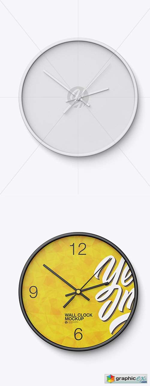 Round Wall Clock Mockup - Front View