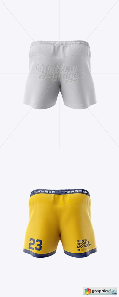 Men’s Rugby Shorts HQ Mockup - Back View