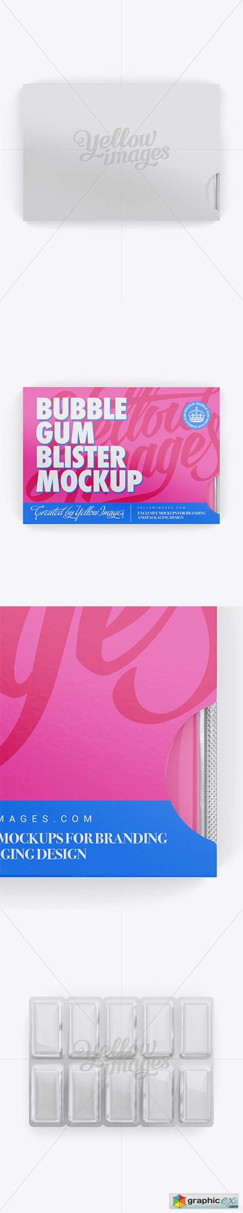 Chewing Gum Blister Package Mockup - Top View