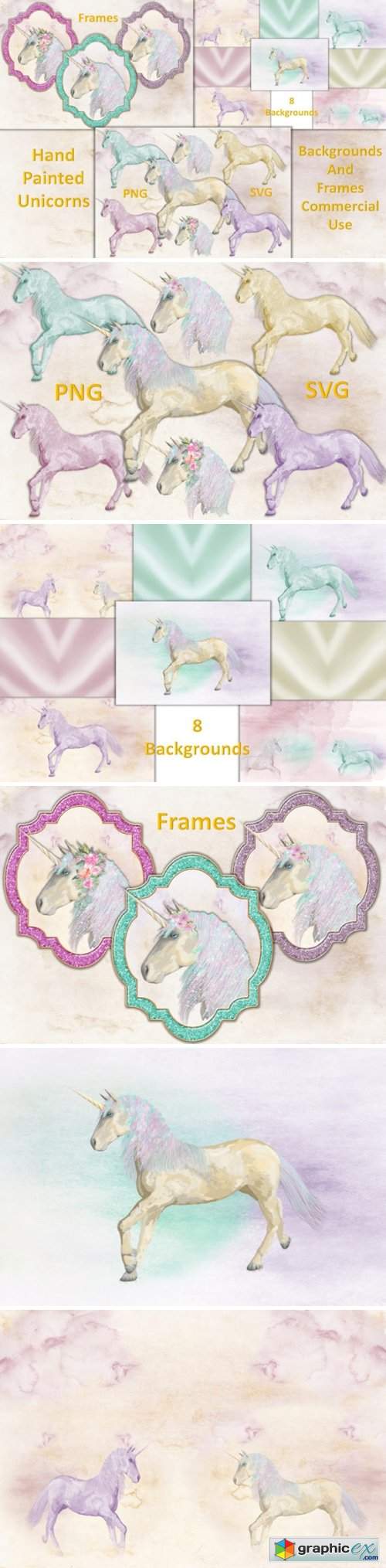 Unicorn Clipart and Backgrounds