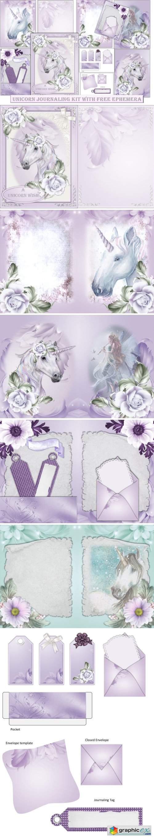 Unicorn Backgrounds with Clipart