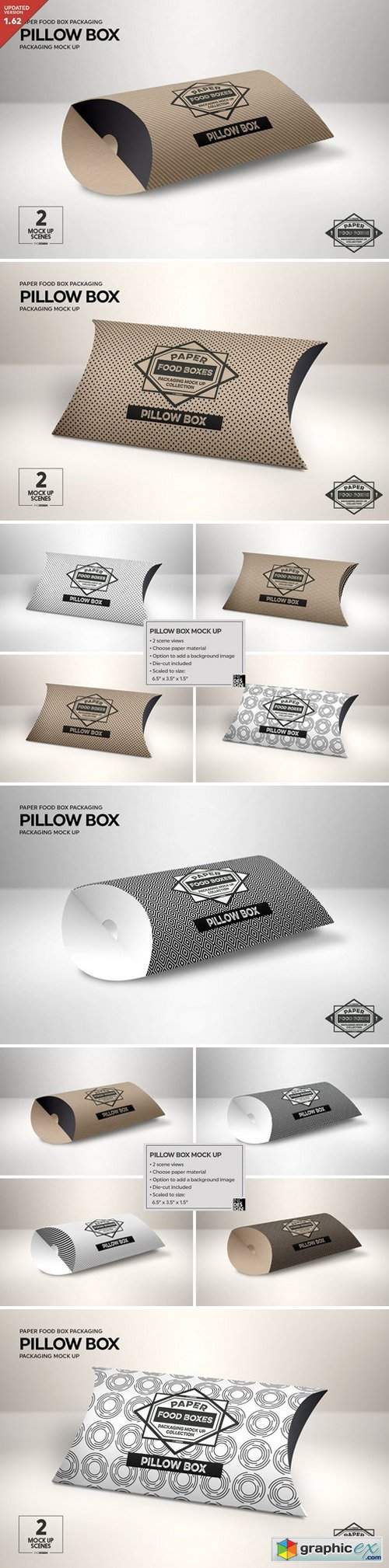 Pillow Box Packaging Mockup