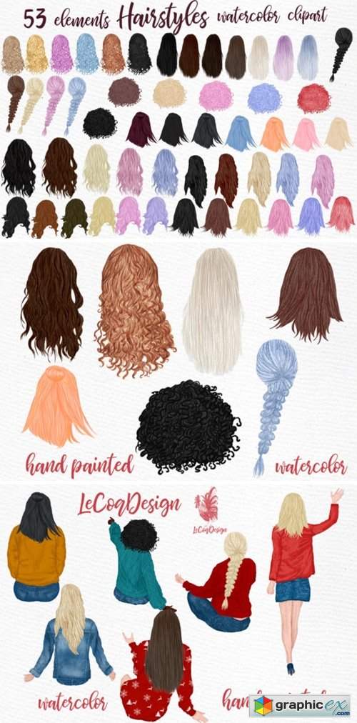 Hairstyles Clipart, Girls Clipart