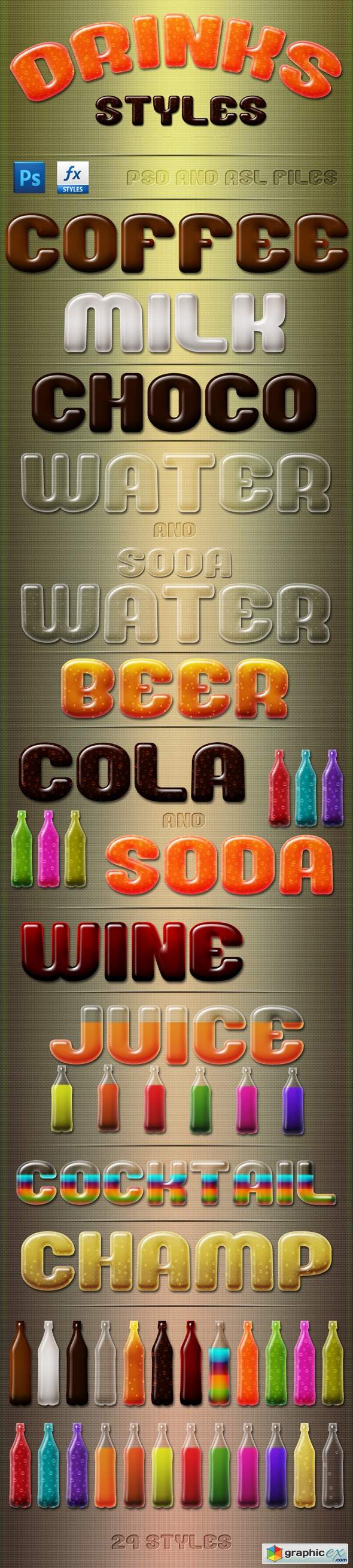 Drinks Styles Text Effects