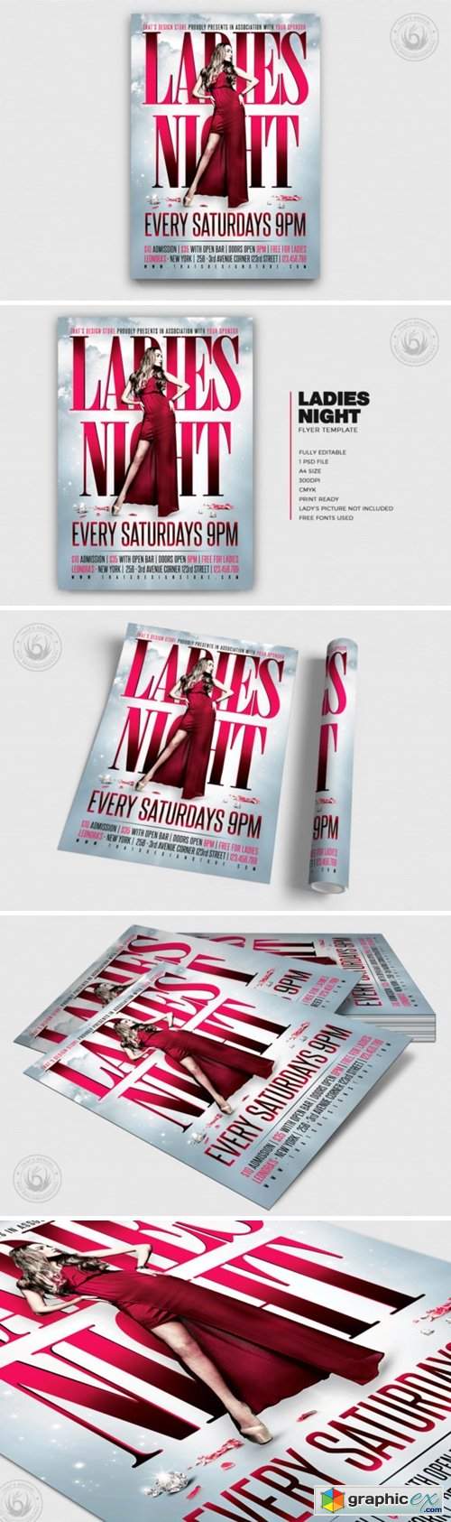 Ladies Night Flyer Poster Template V2