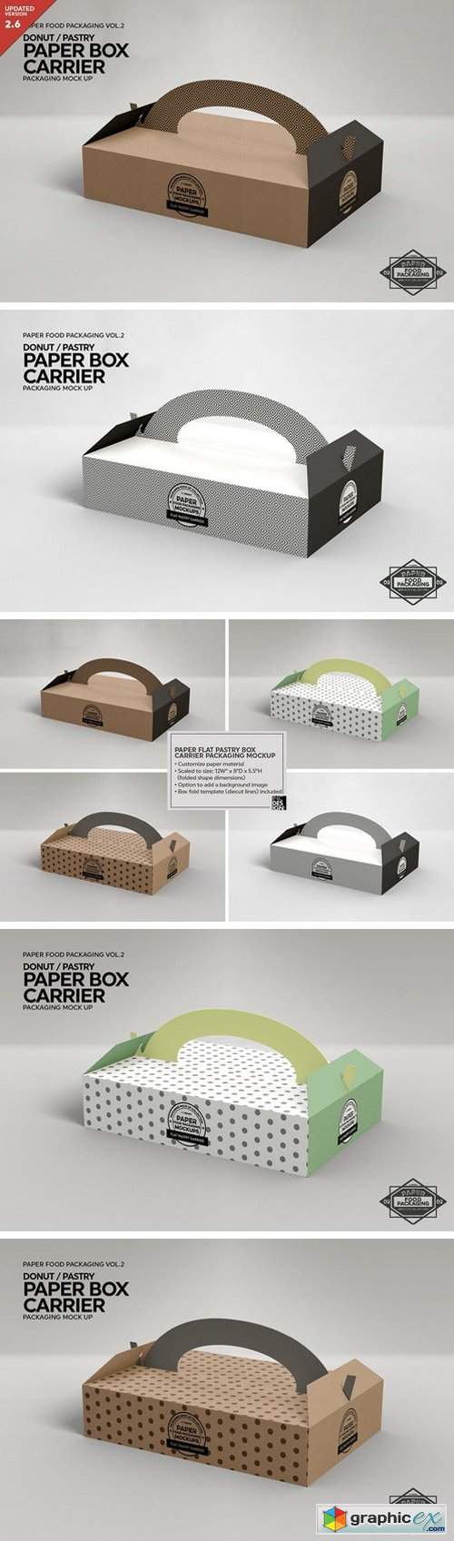 Pastry Donut Box Carrier Mockup