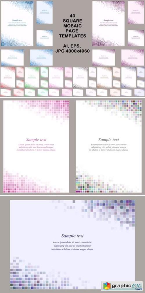 40 Square Mosaic Page Templates