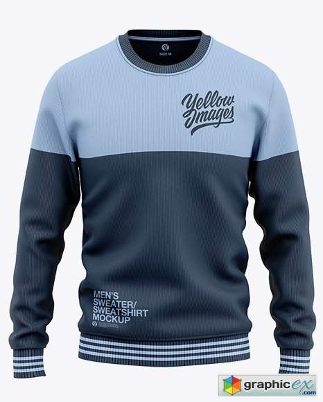 Men's Crew Neck Sweatshirt/Sweater Mockup » Free Download Vector Stock