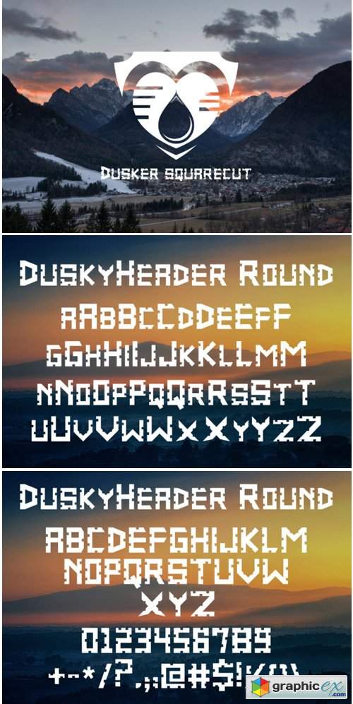 Dusker SquareCut Font