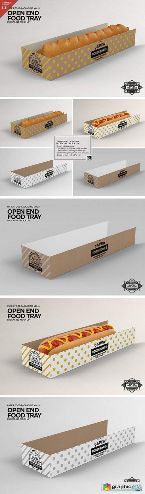 Open End Food Tray Packaging Mockup