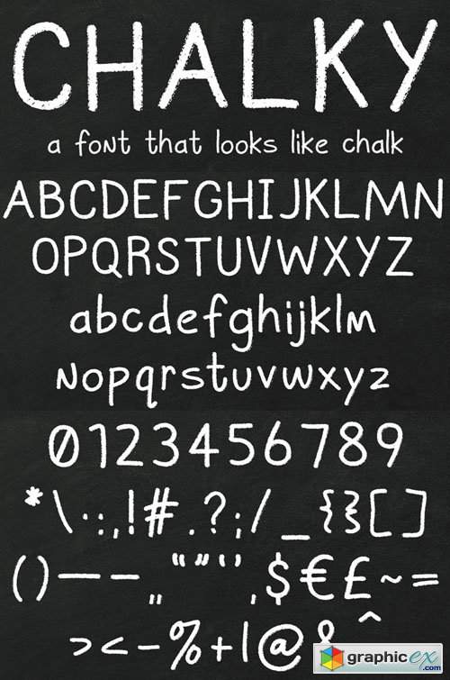 Chalky - Chalkboard Font » Free Download Vector Stock Image Photoshop Icon