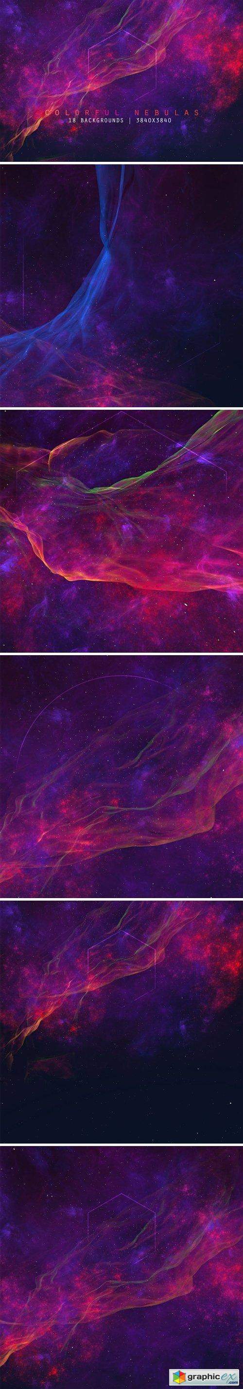 Space Nebulas Background Set