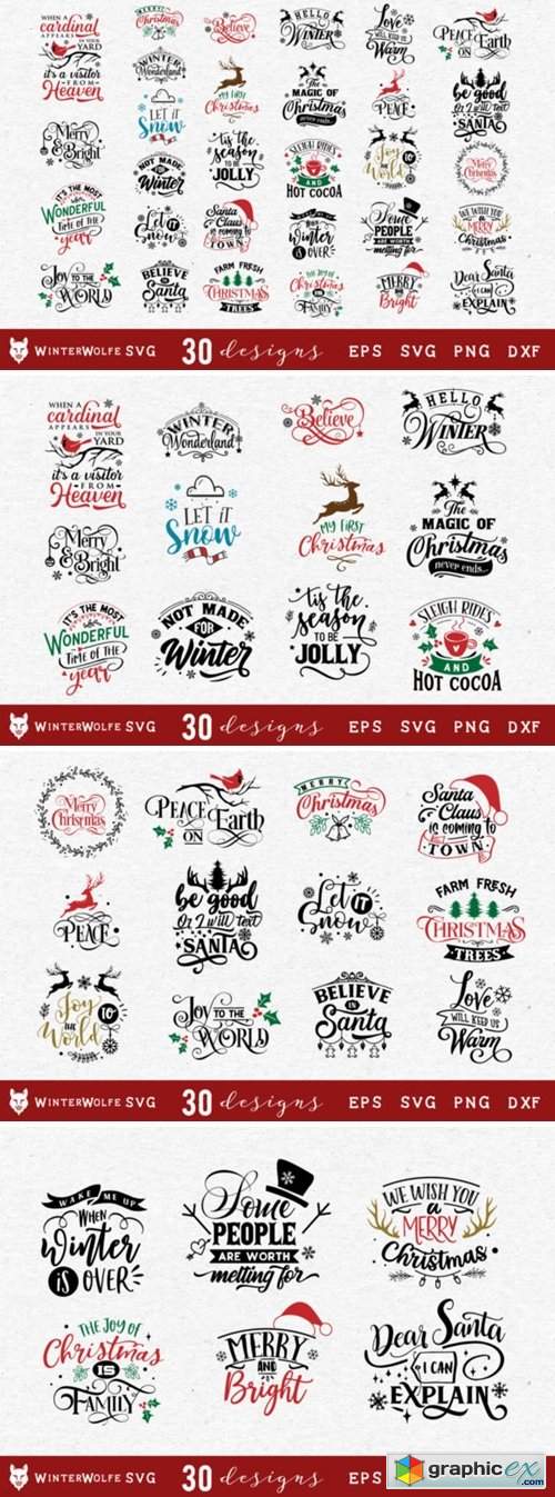 Christmas Bundle SVG 30 Designs