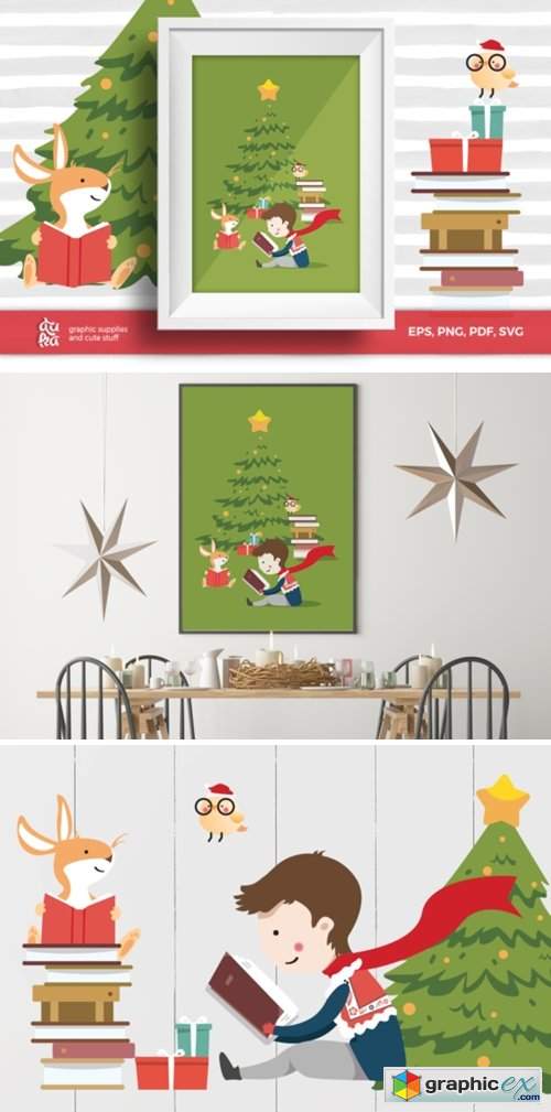 Christmas Card A6 & Vector Elements