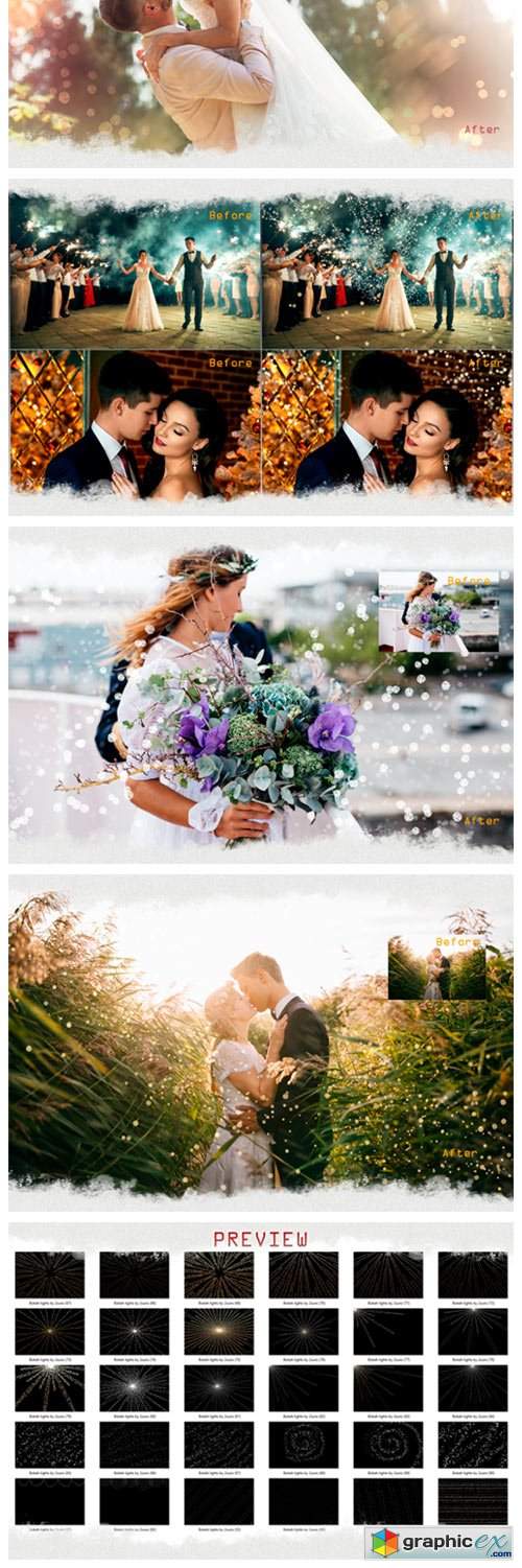 100 Wedding Sparklers Photoshop Overlays