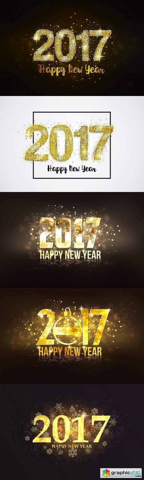 Set of Happy New Year backgrounds