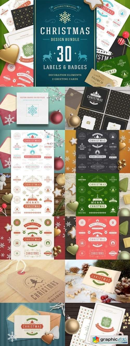 Christmas 30 labels and badges 1920716