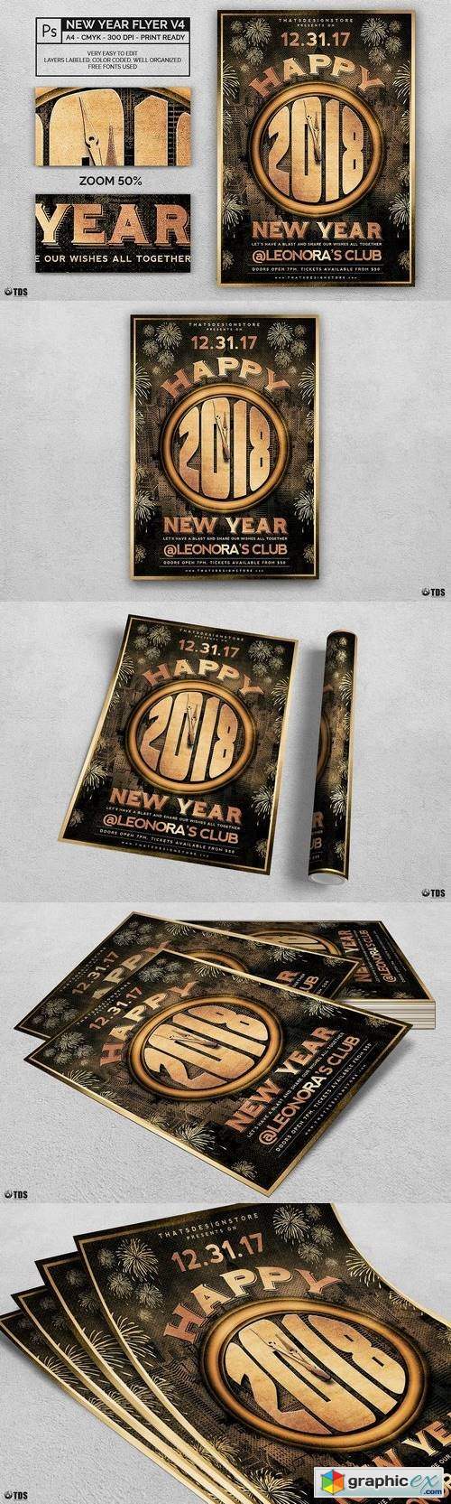 New Year Flyer Template V4 417520
