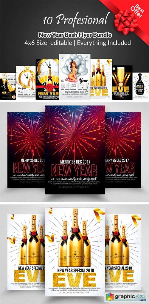 10 New Years Flyer / Poster Bundle