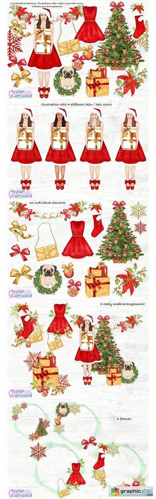 Christmas Fashion Clipart set