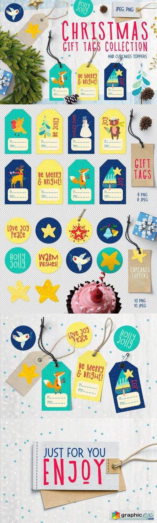 Christmas Gift Tag, cupcakes toppers 919611