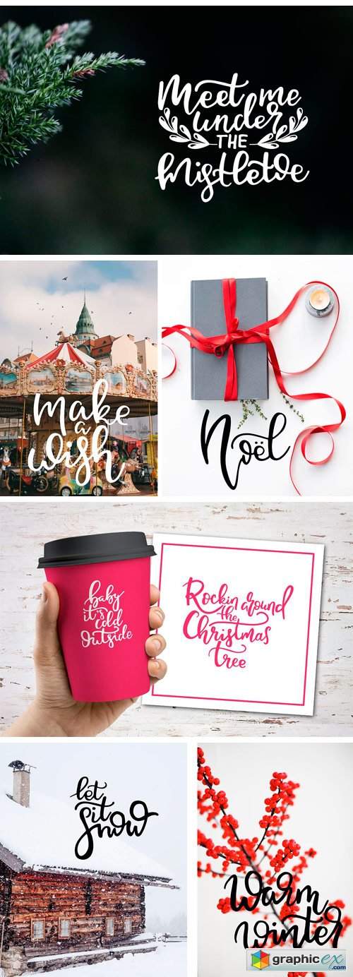 Winter Lettering Overlays