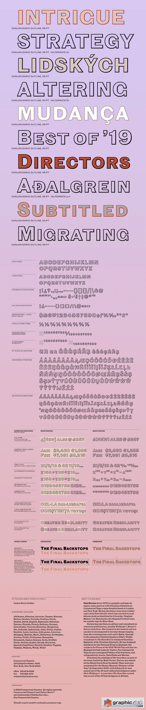 Caslon Doric Outline Font Family
