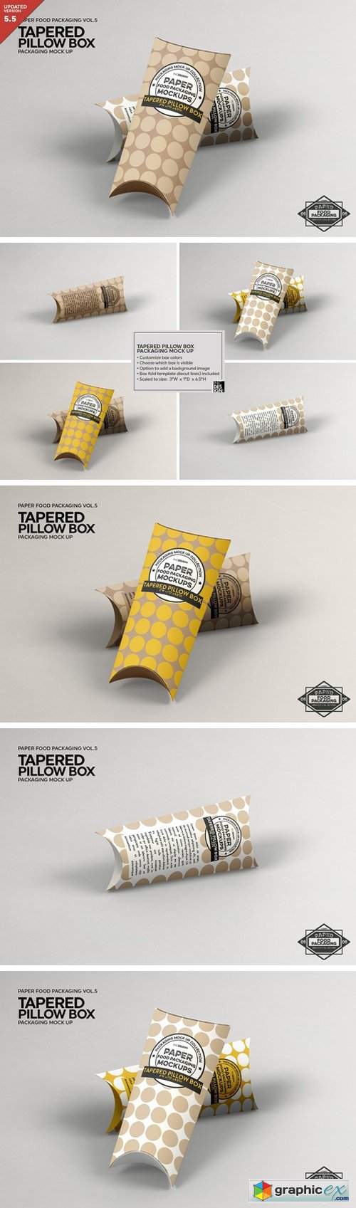 Tapered Pillow Box Packaging Mockup