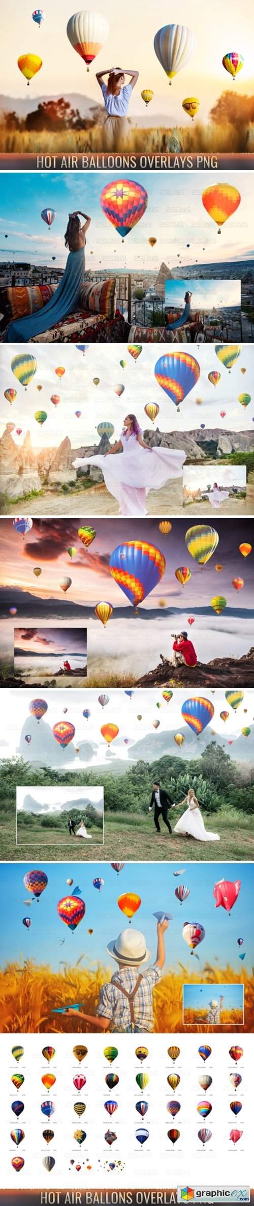 36 Hot Air Balloon Photo Overlays