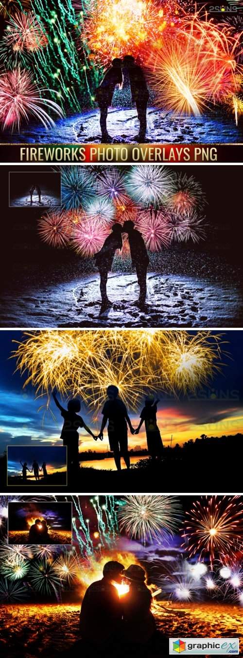Holiday Fireworks Overlays Png Photoshop 1949604
