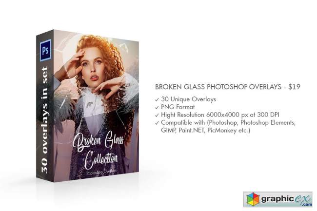 Broken Glass Photoshop Overlays