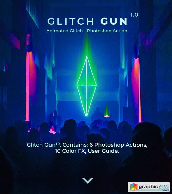 Glitch Gun - Animated Photoshop Action