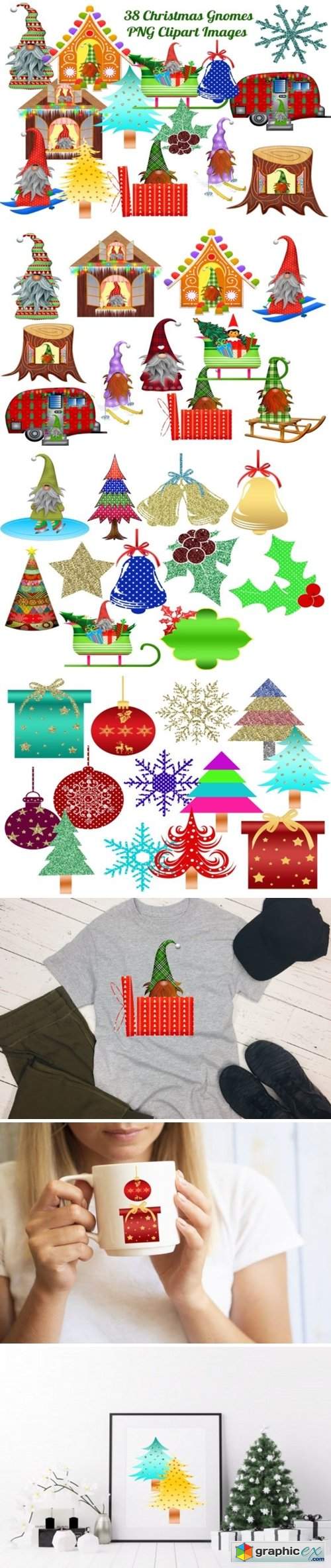 38 Christmas Gnomes Clip Art Images