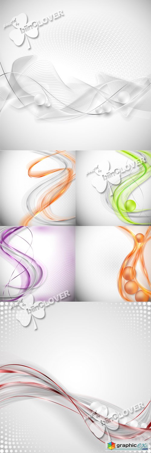 Vector Backgrounds with ribbons and balloons 0529