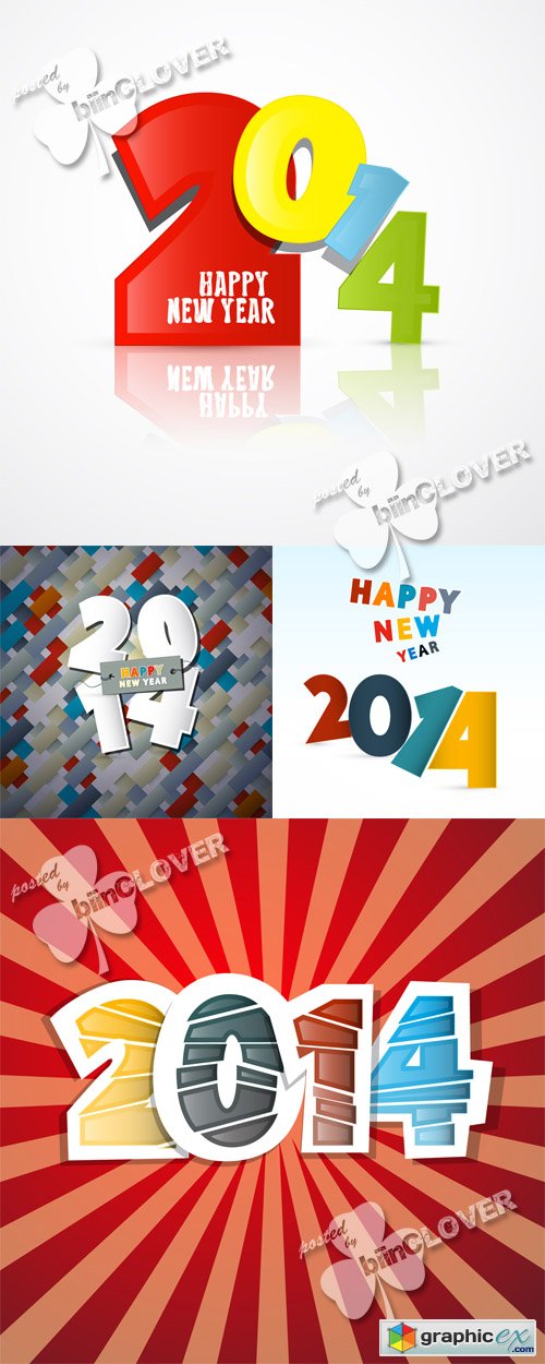 Vector 2014 New Year cards 0525
