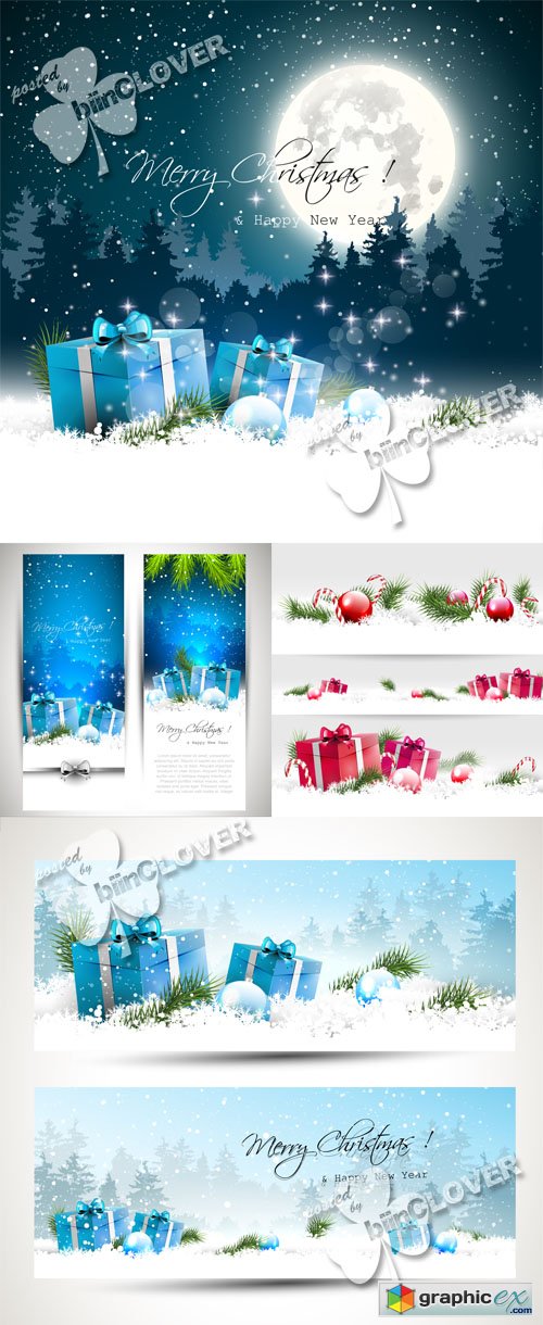 Vector Christmas greeting card 0524