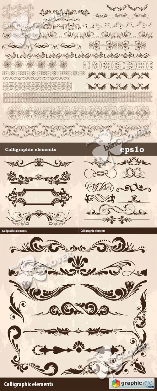 Vector Calligraphic design elements 0523