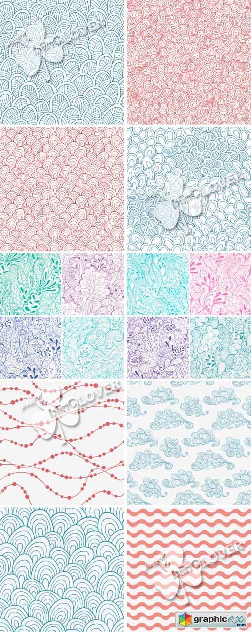 Vector Abstract seamless patterns set 0506