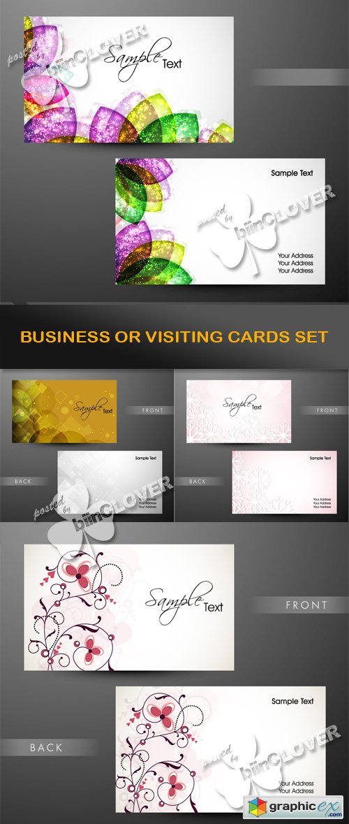 Vector Business or visiting card set 0500