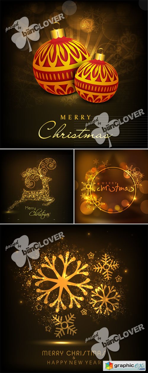 Vector Merry Christmas greeting cards 0498