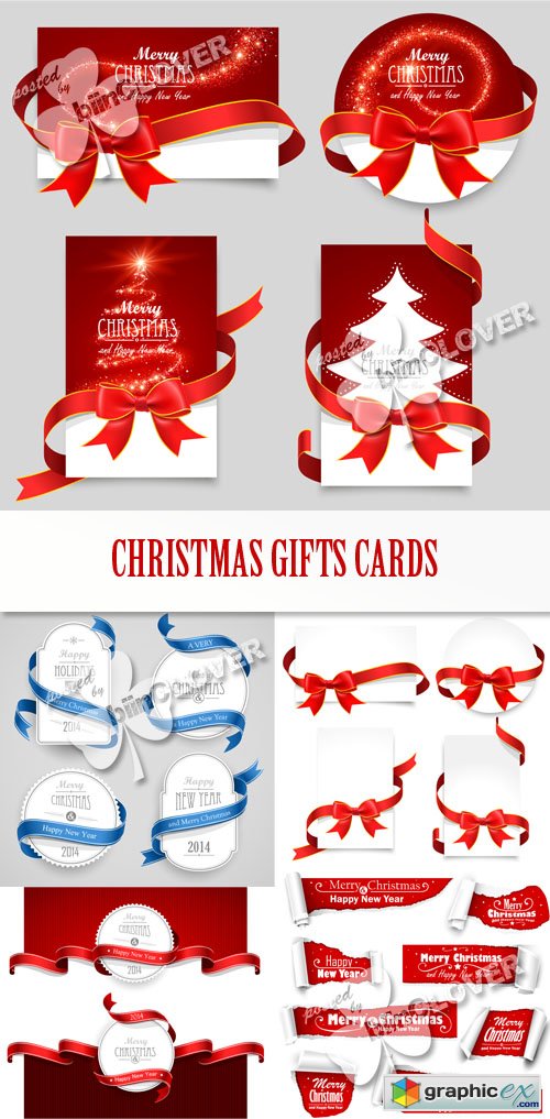 Vector Christmas gift cards 0547