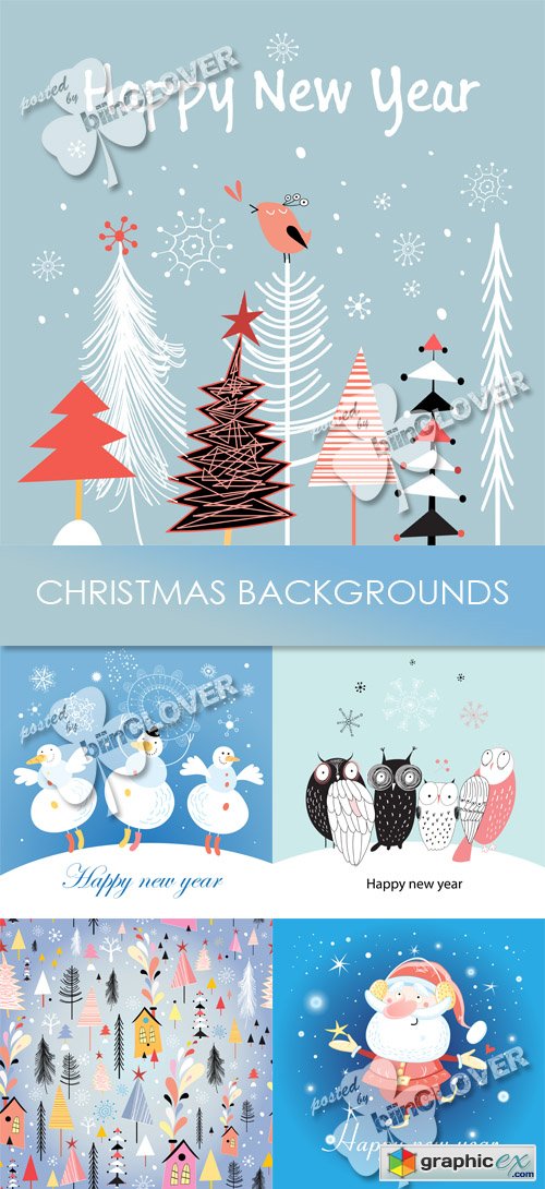 Vector Christmas backgrounds 0493