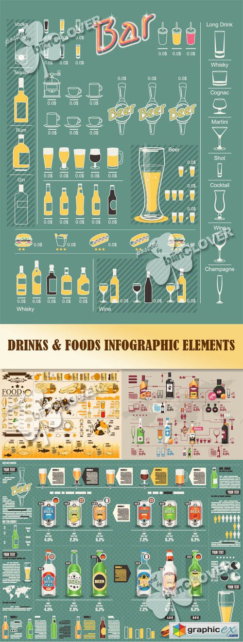 Vector Drinks and foods infographic elements 0493